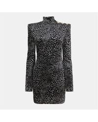 Balmain - Structured Metal Hardware Textured Mini Dress - Lyst