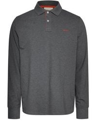 GANT - Contrast Pique Long Sleeve Polo Shirt - Lyst