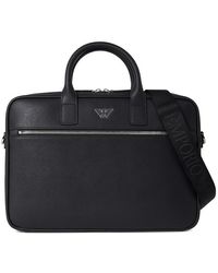 Emporio Armani - Regenerated Leather Briefcase Bag - Lyst
