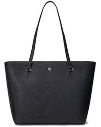 Ralph Lauren - Crosshatch Leather Medium Karly Tote - Lyst