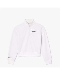 Lacoste - Relaxed-Fit Zip-Up Print Sweatshirt - Lyst