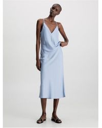 Calvin Klein - Recycled Bias Cut Midi Skirt - Lyst