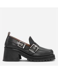 Ganni - Buckle Heel Loafers - Lyst