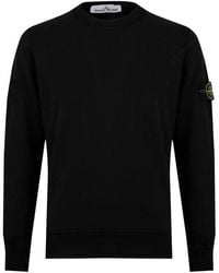 Stone Island - Logo Lightweight Cotton Fleece Jumper - Lyst