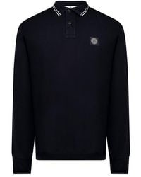 Stone Island - Long Sleeve Patch Polo Shirt - Lyst