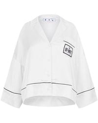 Off-White c/o Virgil Abloh - Satin Pyjama Crop Shirt - Lyst