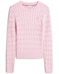 Tommy Hilfiger - Cable Knit Crew Neck Sweater - Lyst