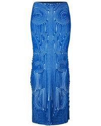 Off-White c/o Virgil Abloh - Vortix Embroidered Knitted Maxi Mid Rise A-Line Skirt - Lyst