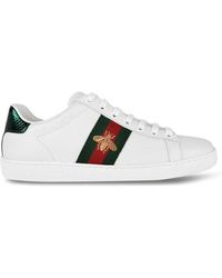 Gucci - Ace Embroidered Leather Sneaker - Lyst