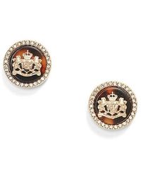 Ralph Lauren - Lauren Ralph Lauren Tortoise & Logo Stud Earrings - Lyst
