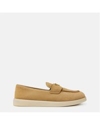 Prada - Suede Leather Loafers - Lyst