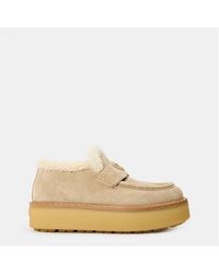 Prada - High Platform Suede Loafers - Lyst