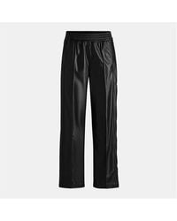 HUGO - Hileda Cropped Straight-Leg Leather Trousers - Lyst