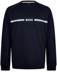 BOSS - Authentic Cotton Relaxed Fit Crew Sweatshirt - Lyst