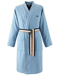 HUGO - Kimono-Style Cotton Bathrobe - Lyst