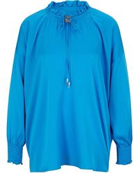 BOSS - Baratina Blouse, Drawstring Neckline - Lyst