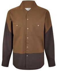 MM6 by Maison Margiela - Bonded Long Sleeve Patterned Shirt - Lyst