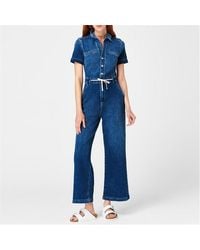 PAIGE - Carly Denim Jumpsuit - Lyst
