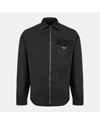 Prada - Re-Nylon Long Sleeve Overshirt - Lyst