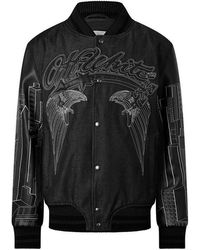 Off-White c/o Virgil Abloh - Skyline Varsity Jacket - Lyst