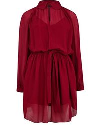 Emporio Armani - Drape Mini Tea Dress - Lyst