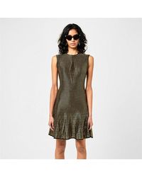 Alexander McQueen - Metallic Flared Knitted Mini Dress - Lyst