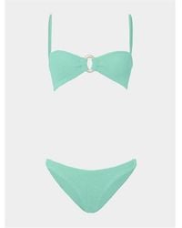 Hunza G - Misty Textured Crinkle Uv Protection Chlorine Resistant Bikini Set - Lyst