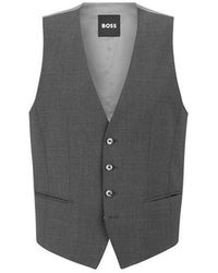 BOSS - Slim Fit Waistcoat - Lyst