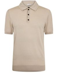 Pal Zileri - Button Knit Short Sleeve Polo Shirt - Lyst
