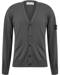 Stone Island - Patch Wool Cardigan - Lyst