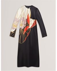 Ted Baker - Long-Sleeve Midi Tea Dress - Lyst