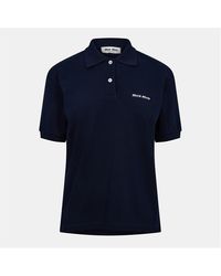Miu Miu - Piquet Short Sleeve Polo Shirt - Lyst