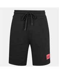 HUGO - Jogger Fleece Shorts With Logo Detail - Lyst