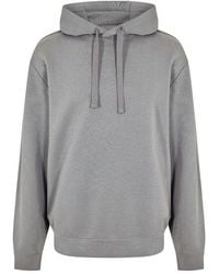 HUGO - Cotton Terry Relaxed Fit Hoodie With Logo Print - Lyst