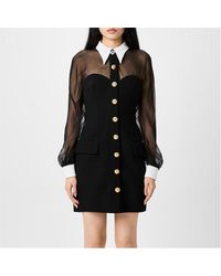 Versace - Contrast-collar Bustier Mini Dress - Lyst