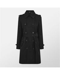 Ralph Lauren - Double Breasted Belted Cotton Knee Length Long Sleeve Trench Coat - Lyst