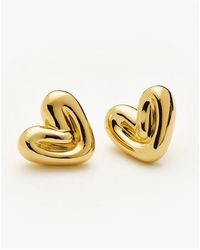 Missoma - Puffy Stud Heart Earrings - Lyst
