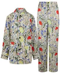 Bottega Veneta - Flower Viscose & Silk Pyjama Set - Lyst
