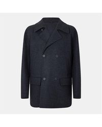 Fendi - Double-Breasted Tailored Fit Pea Coat - Lyst
