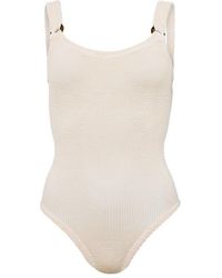 Hunza G - Domino Swim Scoop Neck Swimsuit - Lyst