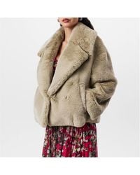 BOSS - Plush Teddy Cropped Coat - Lyst