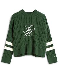 Tommy Hilfiger - Textured Graphic Cropped Sweatshirt - Lyst