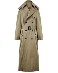 Balenciaga - Suspend Cotton Long Sleeve Trench Dress - Lyst