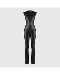 Manière De Voir - Wax Coated Denim Jumpsuit - Lyst
