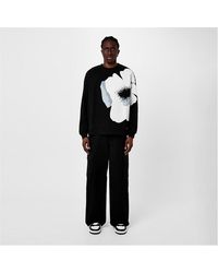 Valentino - Crewneck Sweatshirt With Flower Portrait Print - Lyst