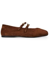 Prada - Two Strap Mary Jane Ballerina - Lyst