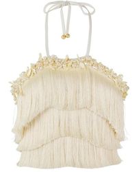 PATBO - Lila Fringe Dipped Hem Top - Lyst