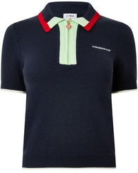CASABLANCA - Logo Half-Zip Knit Polo Shirt - Lyst