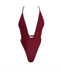Mars the Label - Fishtail Swim Plunge Swimsuit - Lyst
