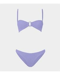Hunza G - Misty Textured Crinkle Uv Protection Chlorine Resistant Bikini Set - Lyst
